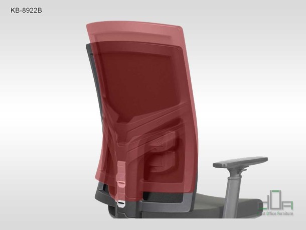 Scaun rotativ de birou, pivotant KB-8922B Negru detalii reglaje #AboutOfficeFurniture