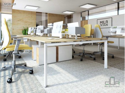 Birou operational MOBI-Q1 picioare metalice blat din PAL 1200x600mm #AboutOfficeFurniture