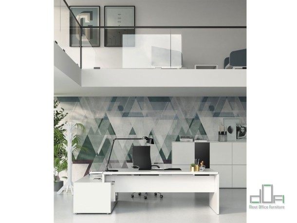 Birou managerial ASSET, cu structura metalica sau compact #AboutOfficeFurniture